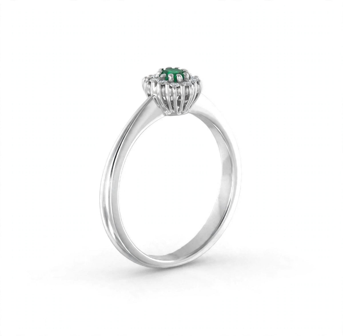 ANELLO CON SMERALDO E BRILLANTI DAVITE DELUCCHI AA 031655 SM