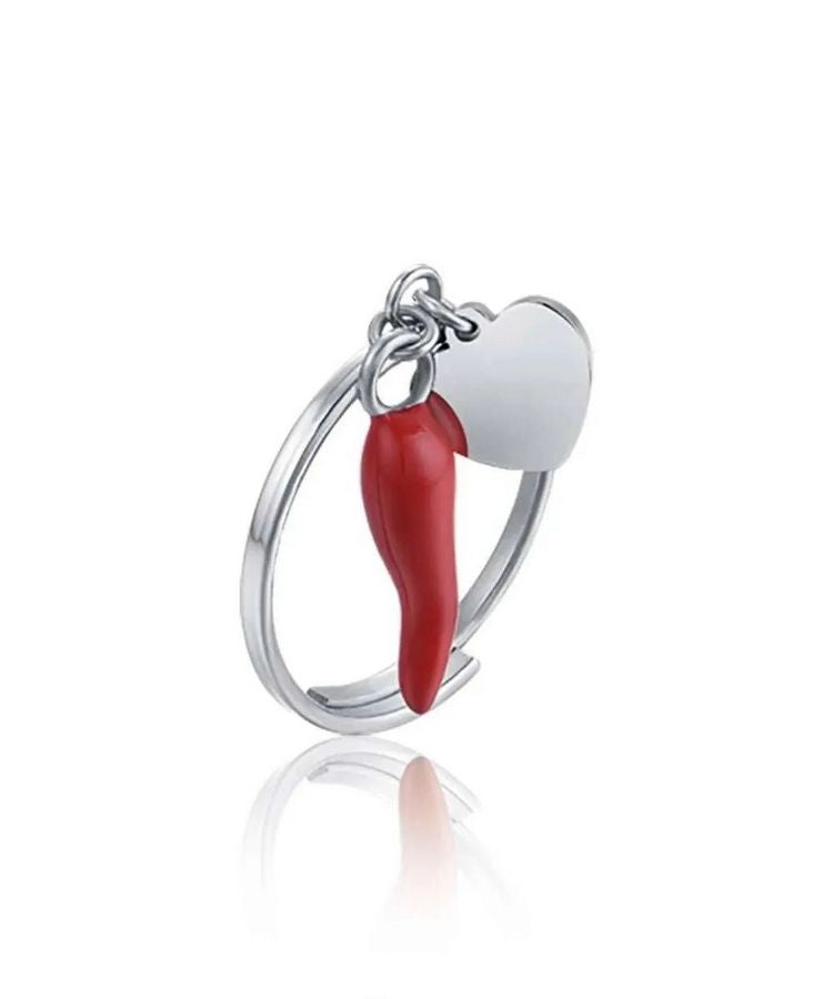 Anello donna cuore e corno Luca Barra ANK287