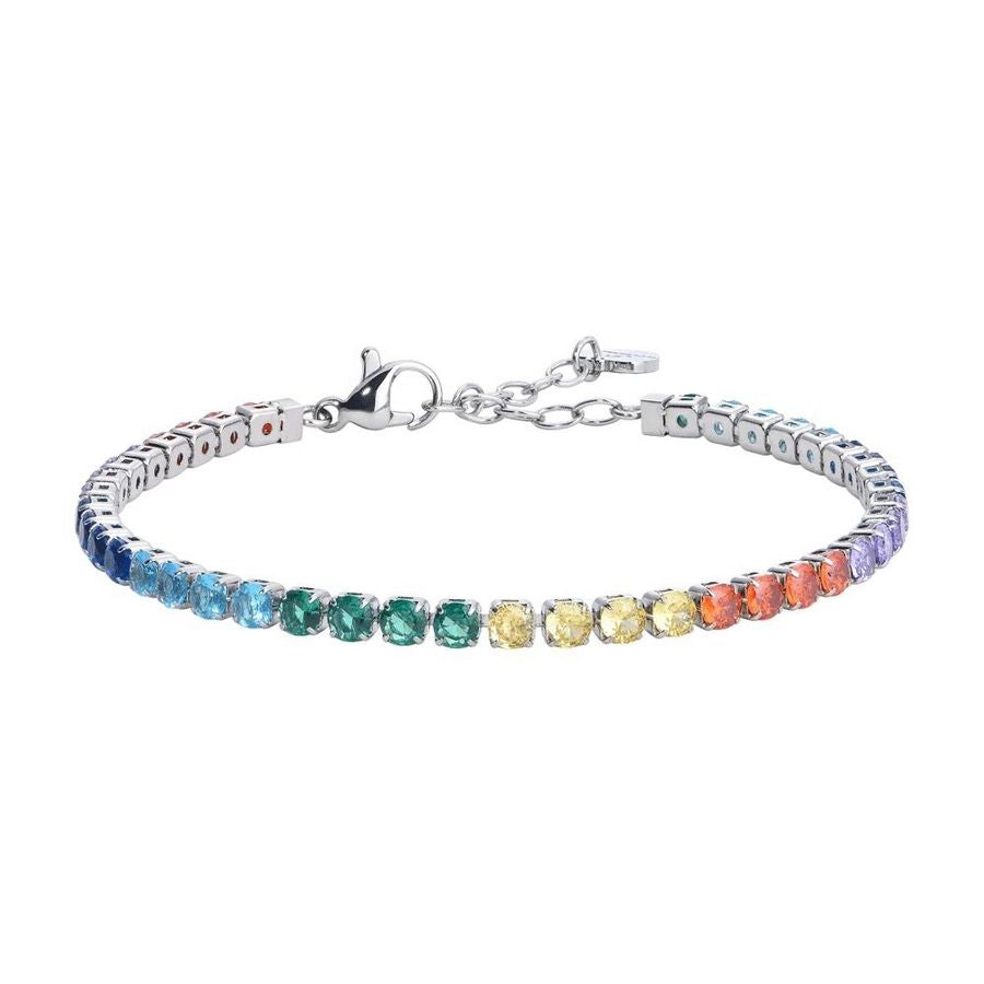 BRACCIALE TENNIS DONNA CRISTALLI ARCOBALENO BK2634