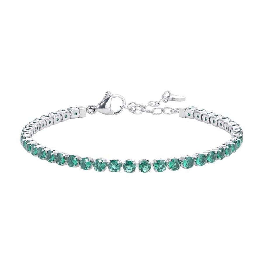 BRACCIALE TENNIS DONNA CRISTALLI VERDI BK2628